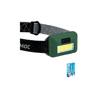 Фонарь налобный Космос 520B 3WCOBLED от батареек 3хААА IP44 3 режима зеленый (1/30/240)