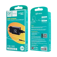 Сетевое З/У GFPower GF51T 1USB 2.4A с кабелем Type-C черный (1/120/480)