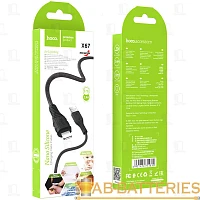 Кабель HOCO X67 USB (m)-Lightning (m) 1м 2.4A силикон черный (1/31/310)