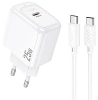 Сетевое З/У HOCO CS53A Type-C 3.0A 25W с кабелем Type-C белый (1/28/168)