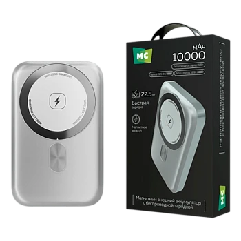 Внешний аккумулятор MORE CHOICE РВ23-10 10000mAh 3.0A 22.5W 1USB+1Type-C PD3.0 серый