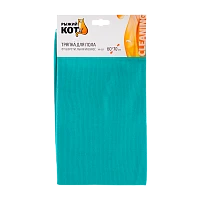 Тряпка для пола Рыжий кот M-03FL 80х90см микрофибра бирюзовый (1/25/100)