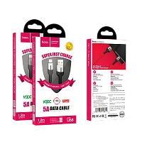 Кабель HOCO U68 USB (m)-Type-C (m) 1.2м 5.0A нейлон черный (1/20/200)