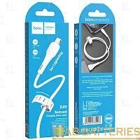 Кабель HOCO X49 USB (m)-Lightning (m) 1м 2.4A силикон белый (1/31/310)