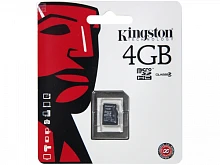 Карта памяти microSD Kingston 8GB Class10 UHS-I (U1) 45 МБ/сек с адаптером