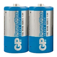 Батарейка GP PowerPlus R14 C Shrink 2 Heavy Duty 1.5V (2/24/480)