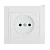 Розетка Makel Defne 1гн. 16A Б/З керамика белый 42001002 (1/12)
