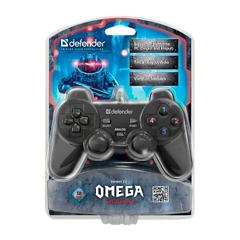 Геймпад проводной Defender Omega USB 12 кн./2 стика черный (1/20/40)