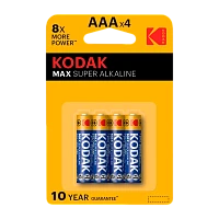 Батарейка Kodak MAX LR03 AAA BL4 Alkaline 1.5V (4/40/200/32000)